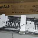 61 Keys Compact Keyboard Piano, Multi-Function Electronic Piano with 255 Sounds, 255 Rhythms, 24 Demos, Includes Sheet Music Stand, Note Stickers & Power Supply, Gift for Beginners, Black