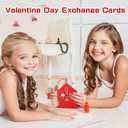 2 x 24 Pack Valentine's Day Heart Craft Kits Valentine DIY Heart-Shaped Card Kits with Stickers and Envelopes Valentine Day Hanging Multicolor Hearts Crafts