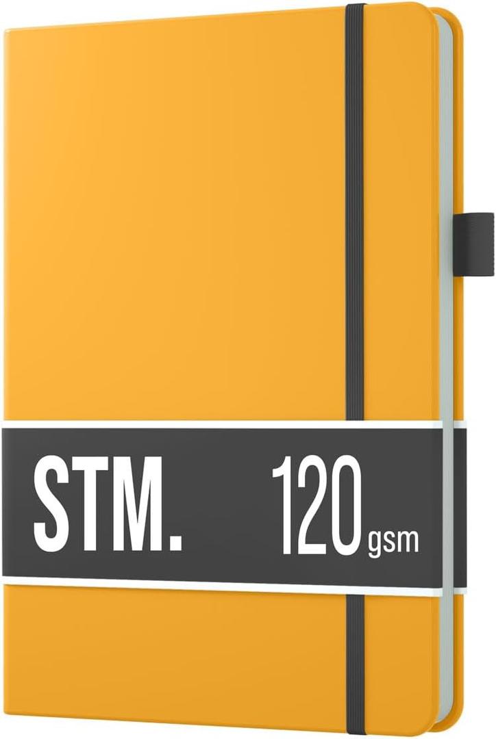 Bullet Dotted Journal Dot Grid Notebook | B6 Daily Journaling Small Pocket Notebooks for Writing | 120gsm Thick Paper, Hard cover, Lay Flat Binding | 4 x 5.8 Journals Cuaderno Libretas de apuntes (Mustard)