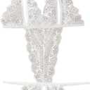 Verdusa Women's Lace Sheer Cut Out Crotchless Teddy Lingerie Backless One Piece Bodysuit
