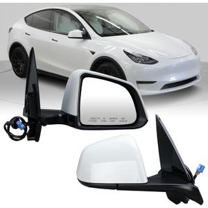 Right Passenger Side Mirror Compatible with Tesla Model Y 2020-2024 Replacement 1594112-00-C 159411200C Power Folding Heated Memory 13 Pins White