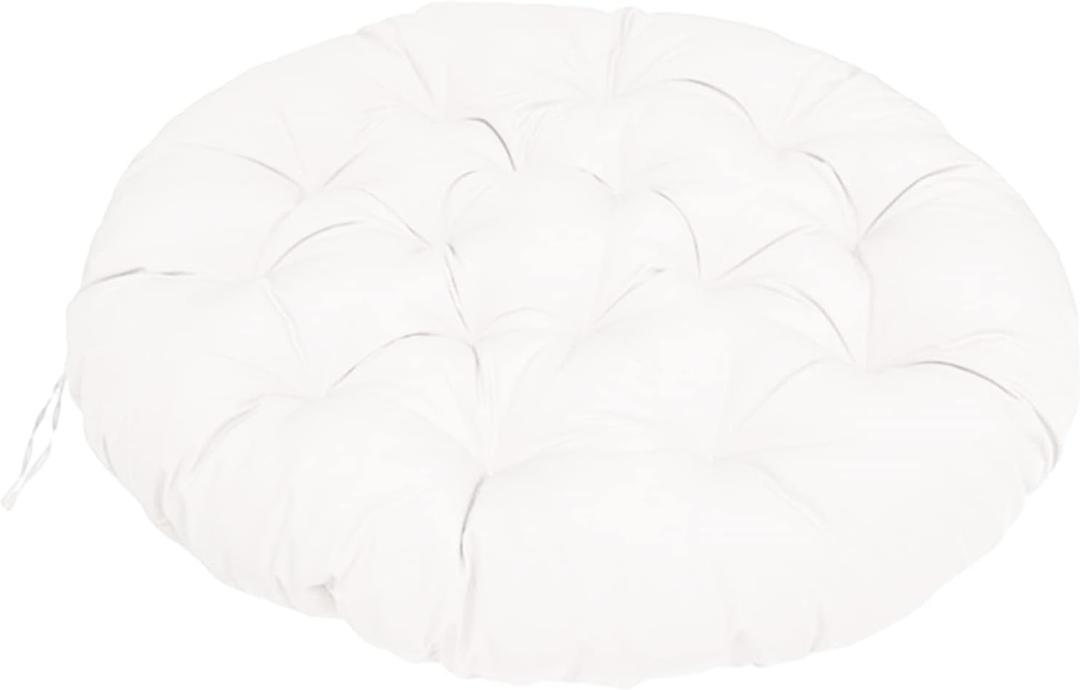 Lifup Water Resistant Papasan Cushion, Rocker Chair Pads, Hammock Seating Cushion for Hanging Egg Chair Folding Garden Sofa Patio Garden Swing Chair White Round 24"