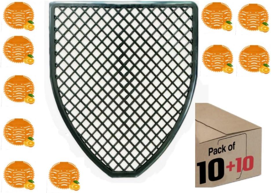 Urinal Mats (10Packs) -Urinal Screen Deodorizer(10 packs) Urinal Cakes Fresh Bathroom urinal mats for men bathroom urinal pads Black (10 black +10 orange)