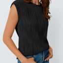 LILLUSORY Dressy Casual Blouses for Women 2026 Summer Tops Trendy Cap Short Sleeve T Shirts Cute Work Clothes (M)