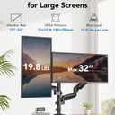 HUANUO Dual Monitor Mount up to 32 inches Screens, Taller Monitor Stand Hold 19.8lbs, Dual Monitor Arm Desk Mount Easy Adjustable with Tilt, Swivel, Rotation, VESA 75/100mm