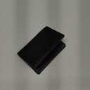 Outrip Genuine Leather Business Card Holder Name Card Case Credit Card Wallet with ID Window RFID Blocking (Black)