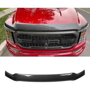 Hood Protector Compatible with 2021-2025 Ford F150 Hood Shield ABS Plastic Hood Deflector Hood Guard for 2024 F-150 Accessorie (Glossy Carbon Fiber Pattern)