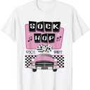 50s Sock Hop Dance Retro 1950s Party Doo Wop Rockabilly Pink T-Shirt XL