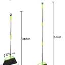 Soft Bristles Green Angle Broom with Long Handle Indoor Sweeping Broom for Home Kitchen Hardwood Floor Cleaning