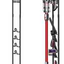 Haturi Vacuum Stand for Dyson V15 V12 V11 V10 V8 V7 V6, Metal Storage Holder for Cordless Vacuum & Accessories, Compatible with DC30 DC31 DC34 DC35 DC58 DC59 DC62 DC74, Black (With Rectangular Base)