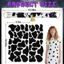 2 x Cow Costume Accessories for Women - Cow Bell Choker & Felt Print Stickers, Cowbell Necklace Collar Outfit for Adult, Halloween Animal Cosplay Costumes DIY Dress Up