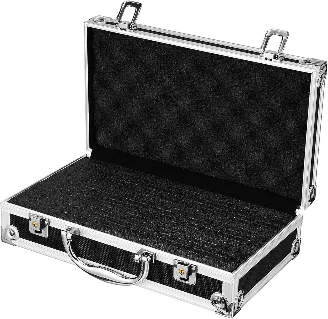 DOITOOL Portable Aluminum Alloy Toolbox with Lock Multifunctional Storage Case for Tools and Instruments Right Angle Design Soft Padded Protection Dimensions
