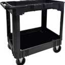 AAIN Work Carts with Wheels, 500 LBS Capacity. 34 x 17 Inch Plastic Tool cart. Utility Service Cart with 2 Fixed 2 Swivel Wheels, Ergonomic Handle Great for Warehouse/Garage/Garden/Hotel