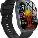 Health Smart Watches for Men Women - 1.87'' Large Display Fitness Trackers Watch with Heart Rate, Blood Pressure, Blood Oxygen, Sleep & Stress Track, 110+ Sports Modes, IP68 Waterproof Watch,Black