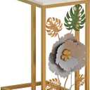 Gold C Shape End Table,Metal C Side Table for Couch,Living Room, 18.9 x 12.6 x 24.21 inches
