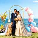 Metal Arch Backdrop Stand Set of 3 Wedding Arch Stand 7.2FT & 6.6FT & 6FT Arched Backdrop Frame for for Wedding Ceremony Baby Shower Birthday Party Graduation Ceremony Decoration