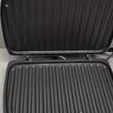 Hamilton Beach Electric Indoor Grill, 6-Serving, Large 90 sq. in. Nonstick Easy Clean Plates, Floating Hinge for Thicker Foods, 1200 Watts, 6.38"D x 12.68"W x 13.78"H , Silver (25371)