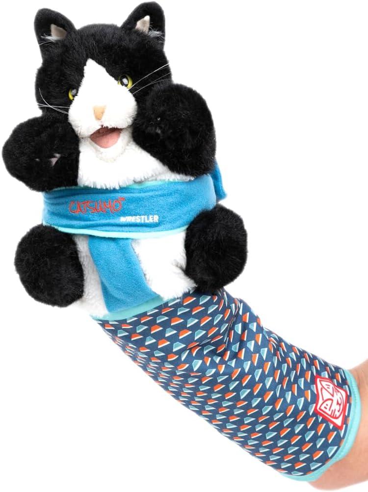 Cat Wrestling Glove Puppet Interactive Hand Mitt with Durable Protective Sleeve and Catnip - Play & Enrichment