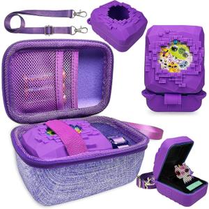 JCHPINE Hard Carrying Case and Silicone Cover for Bitzee Magicals Interactive Digital Pet, Accessories Case for Bitzee Magicals Virtual Electronic Pets (Purple)