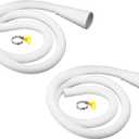 MECCANIXITY Universal Air Conditioner Drain Hose Multiple Size Connector 20-30mm ID 3.3ft with Clamp for AC Units Washing Machine Faucet, White Pack of 2