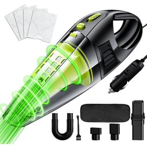 New Version Car Vacuum, Portable Car Vacuum Cleaner with Powerful Suction, DC 12V Power 16.4Ft Cord Wired Vacuum Cleaner, Essential Accessories for Men/Women