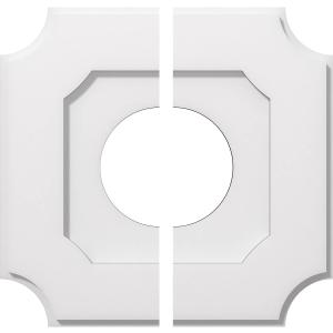 Ekena Millwork CMP16LE2-06000 Locke Architectural Grade PVC Contemporary, Two Piece Urethane Ceiling Medallions 16"OD x 6"ID x 9 1/2"C x 1"P