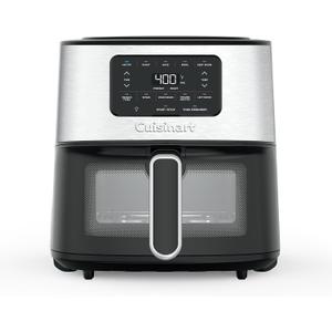 Cuisinart Air Fryer, 6-Quart Basket Large Fryer with 5 Cooking Functions to Roast, Bake, Broil, Air Fry and Keep Warm, 5 Airfryer Presets, Dishwasher-Safe Parts, AIR-200NAS, Stainless Steel & Black
