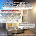 Indoor Cat Cage with Litter Box,Complimentary Cat Bed, Bowl,Teaser Wand，Cat House Large cat Villa Playpen Outdoor, Large Cat Enclosure, Small Animal Dog Kennel, 41.8" Lx18.1" Wx55.6" H