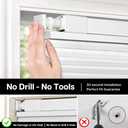 Lazblinds No Drill TDBU Cellular Shades, 32" W x 48" H, White