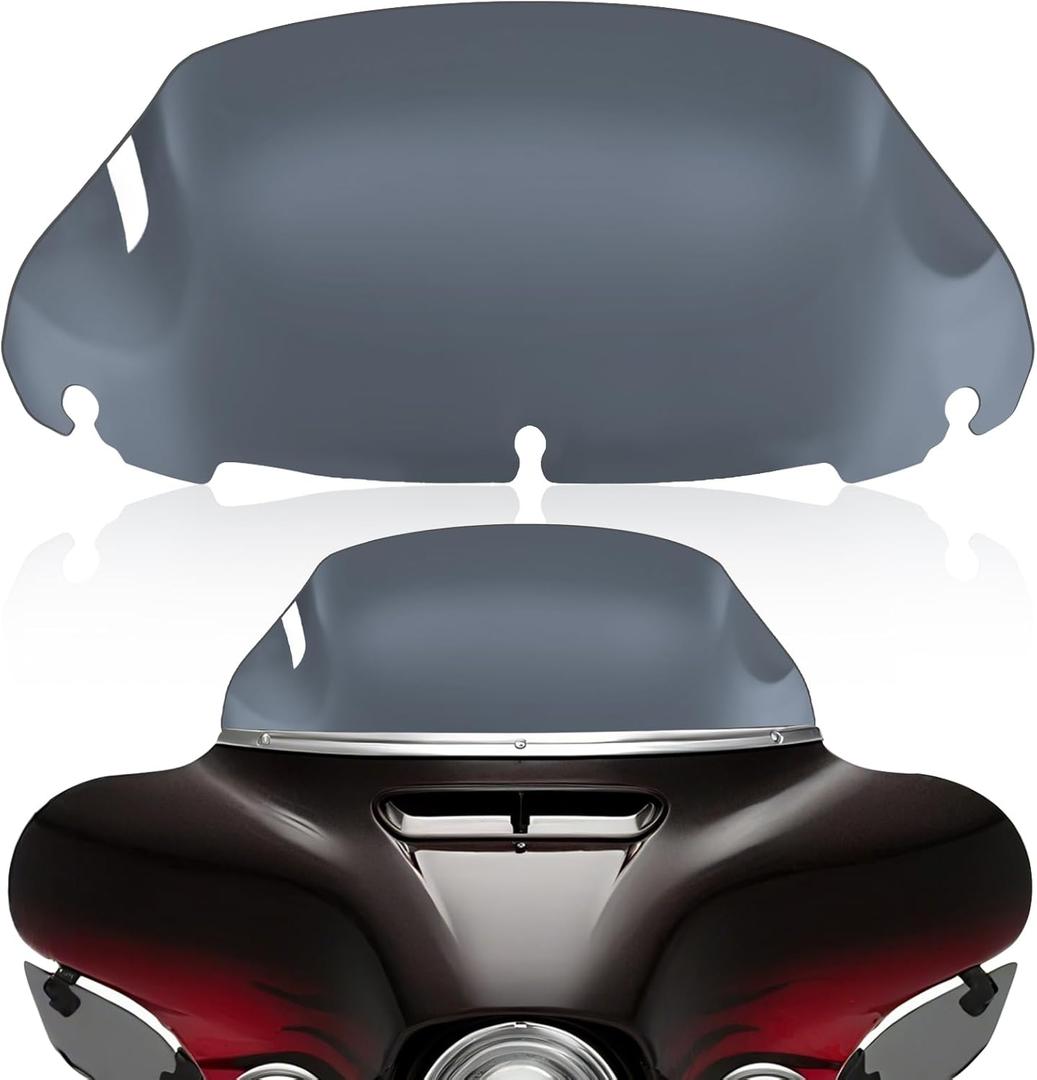 Smoke 9 Motorcycle Windshield Windscreen Compatible for 2014-2023 Harley Davidson Touring Street Glide/Electra Glide/Ultra Limited/Tri Glide FLHT FLHX FLHXS FLHTK