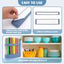 Juome Straw Holder for Cabinet, Silicone Straw Organizer with Double Sided Adhesive Tape, Reusable Tumbler Straws Storage Dispenser for Kitchen Counter Cupboard Door
