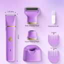 Bikini Trimmer for Women - Painless Electric Razors-Cordless Body Shaver for Trip,Replaceable Lady Facial Razor, IPX7 Waterproof&Easy Cleaning, Ceramic Blade, USB Charge Purple