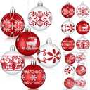 36 Pcs Christmas Ball Ornaments 2.36 Inches Glitter Christmas Tree Decorations Xmas Baubles Ball Set Xmas Hanging Pendants Decor for Holiday Party Decor(White, Red,Classic Style)