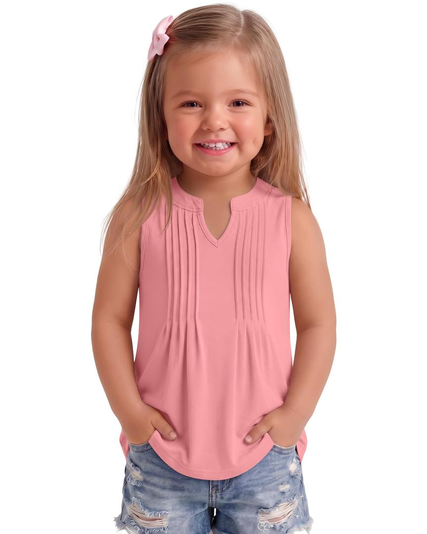 Ficerd Toddler Girls Tank Tops, Nude Pink, 3T
