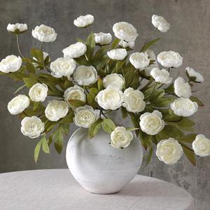 6 Pcs 27" Artificial Silk Peony Flower Branches for Vase Home Decor(Cream) | Fake Lifelike Peonies Stems, Faux Flower Picks, for Floral Arrangement/Table Centerpieces/DIY/Home/Farmhouse/Indoor Decor