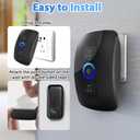 2 x KERUI Wireless Doorbell Door Bell Chime 5 Volume Levels 60 Chimes Door Bells 1000ft Long Range Doorbell Kit with LED Flashing (Black)