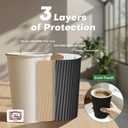 16 oz Disposable Coffee Cups with Lids 50 Pack, Compostable Paper Cups with Lids and Straws, 3-Layer Insulated Corrugated To Go Cups for Hot & Cold Drinks, Home Office Travel (Black)