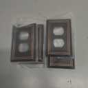 Metal Wall Plates, Decorative Switch Plates and Outlet Covers (Aged Bronze/1 Duplex 6 Pack)