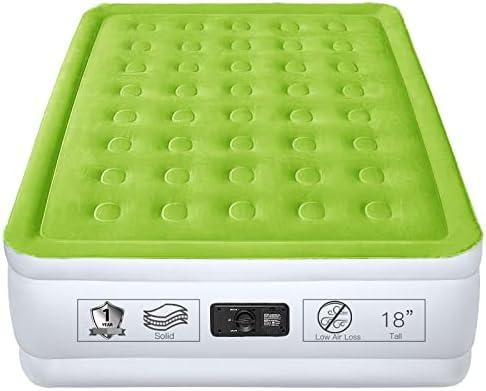 YENING Full Size Air Mattress with Built in Pump Raised Double Blow up Bed Inflatable Camping Airbed Electric 18 Inch Tall