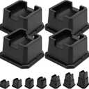 shouwuhho Bed Risers 2 inch, Furniture Risers Elevation in Heights 2 3 4 5 6 7 8 Inch Heavy Duty, Bed Lift Risers for Caster Wheels or Posts of Bed Table Couch, Support up to 6000 lbs, Black, 4 Pack