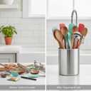 Stainless Steel Utensil Holder - Utensil Caddy, Weighted Base for Stability - Utensil Crock and Countertop Utensil Organizer, Stainless Steel Caddy