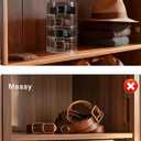 Belt Organizer 6 Compartments Acrylic Belt Storage for Closet with Dust Cover, Transparent Display Case for Belts, Multi-Purpose Display Box, Clear Belt Tie Case for Women Men Home