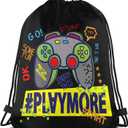 Video Game Drawstring Backpack Gaming Sport Cinch Sack Gamer Party Favors Bags For Men Gifts