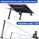 Acrux7 Solar Panel Mount 2 Set Aluminum Alloy Adjustable Solar Panel Tilt Mount Brackets Kit Stand for for 50W 70W 100W 150W 200W 300W 400W Panels, RV, Roof, Boat Flat Surface, Off-Grid System (Black)