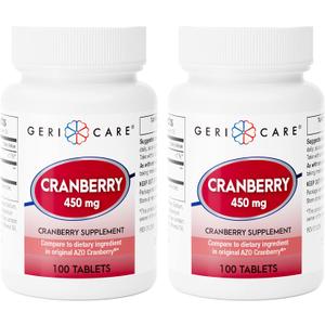 High-Potency Cranberry Supplement - 450mg Pure Cranberry Tablets for Urinary Tract Health Natural UTI Prevention for Men & Women- GMO, Gluten & Dairy Free Cranberry Concentrate 100 Count (2pk), No BBD
