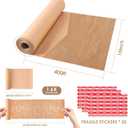 Honeycomb Packing Paper 15"x400' - Bubble Wrap Eco-Friendly Alternative, Recyclable Cushioning Material for Shipping, Moving & Small Business Packing Supplies with 20 Fragile Sticker Labels