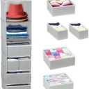 Simple Houseware 6 Shelf Hanging Closet Organizer with 5 Drawers Storage, Gray
