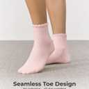 CS CELERSPORT Women's Mini Crew Ankle Socks with Scalloped Top,Pack of 6 | Pre-Washed Cotton Fabric,Seamless Toe,Casual Socks to Match Loafers,Birkenstocks and Boots for Daily Wear (S)