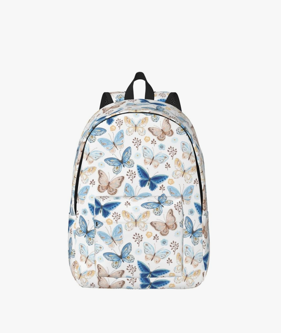 Travel Laptop Backpack - Butterfly print Computer Canvas Backpack Bag with Adjustable Straps