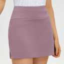 M MAELREG Womens Tennis Skirt High Waisted Athletic Mini Lined A Line Skort with 3 Pockets Nylon Stretchy Workout Golf Skirt (Purple, XL)